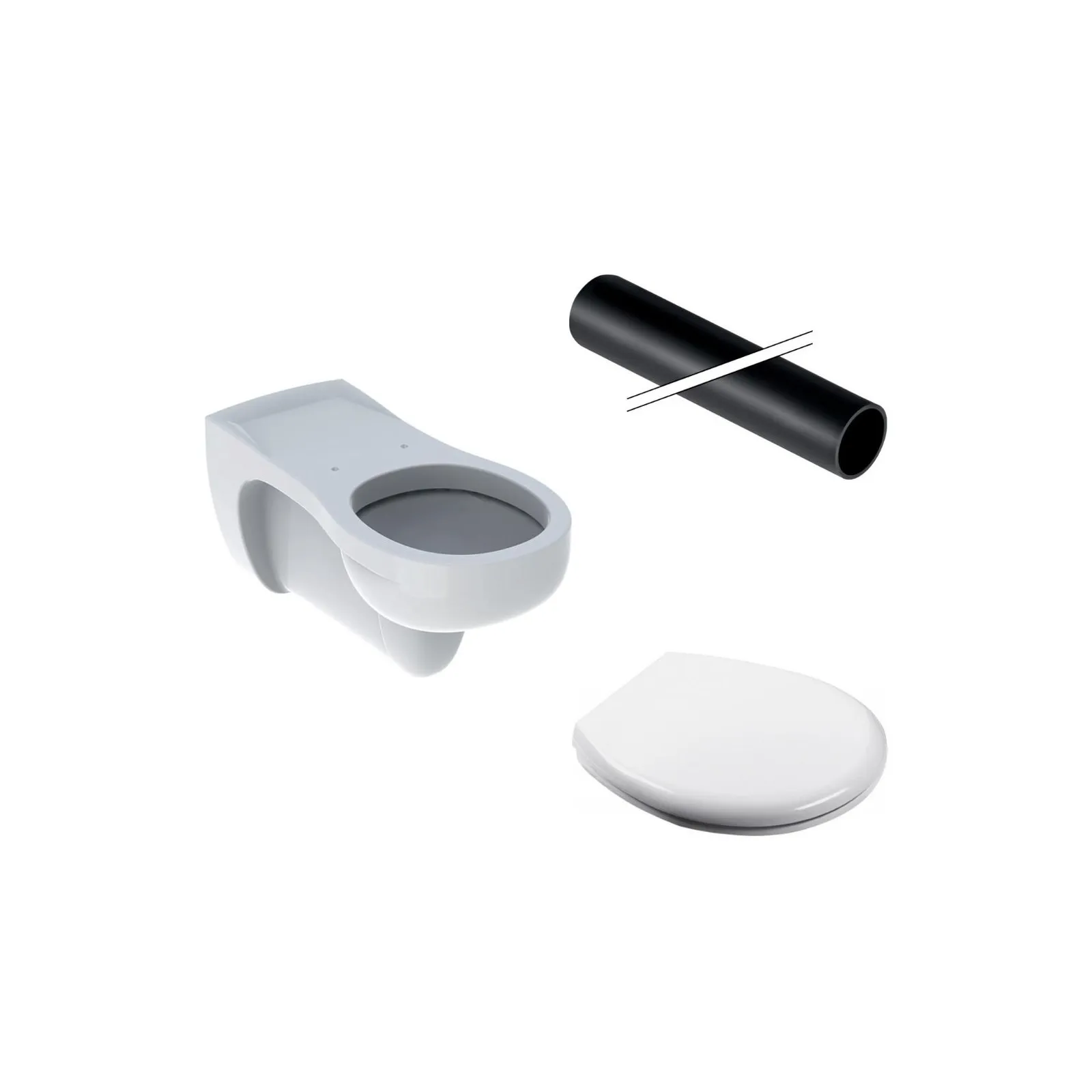 Cuvette Vitalis Geberit + Rallonge chasse + abattant Vendome