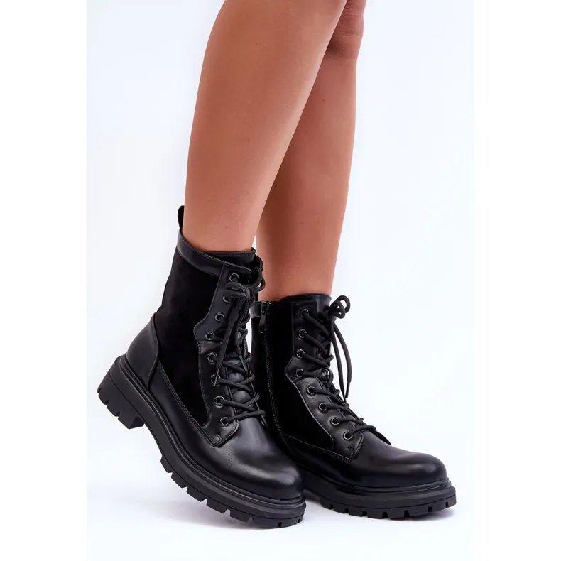 FD1 Bottes de travail en cuir pour femme Faustina noir le noir