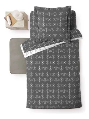 Housse de couette Collection Aris geometrix - gris anthracite