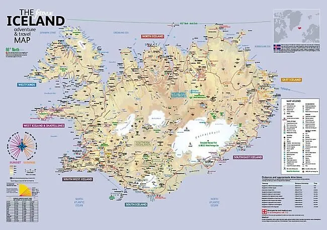 ICELAND ADVENTURE AND TRAVEL MAP