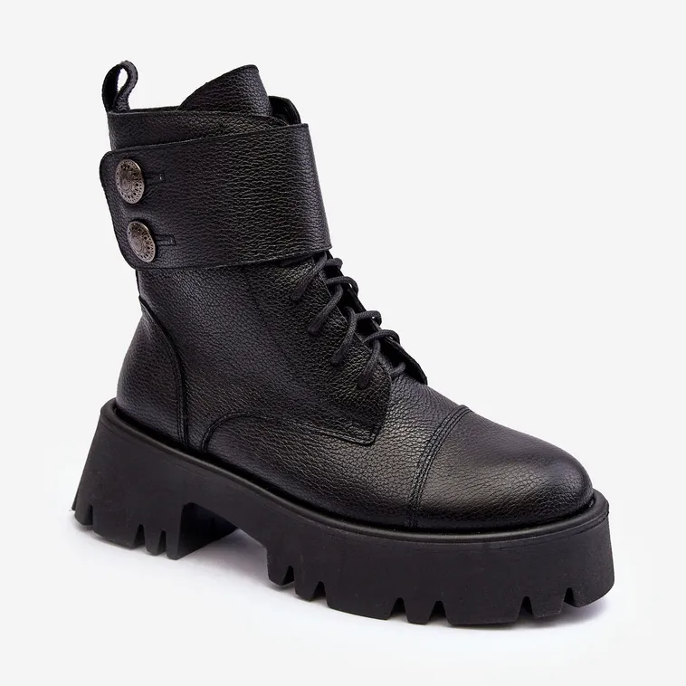 Lemar Anceria Bottes de travail en cuir pour femme Noir le noir