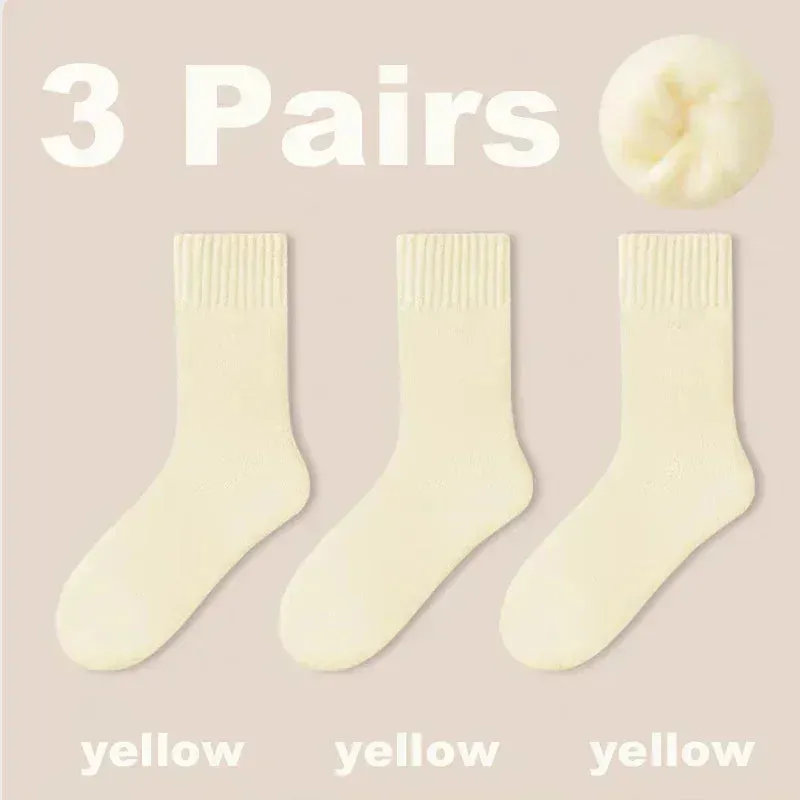 Lot de 3 Chaussettes chaudes en laine pour femmes