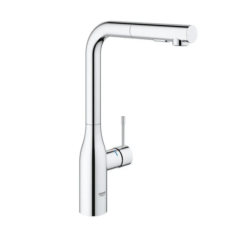 Mitigeur évier ESSENCE GROHE 30270000 - bec haut pivotant - douchette extractible - chrome