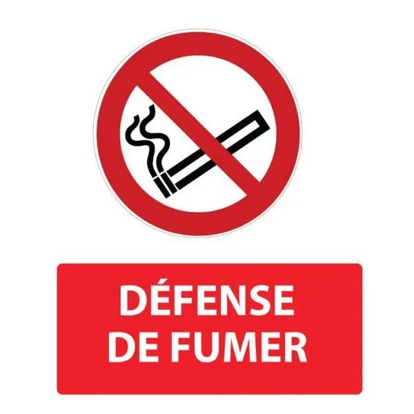Panneau 'défense de fumer' p002 pvc ou vinyle adhésif pvc