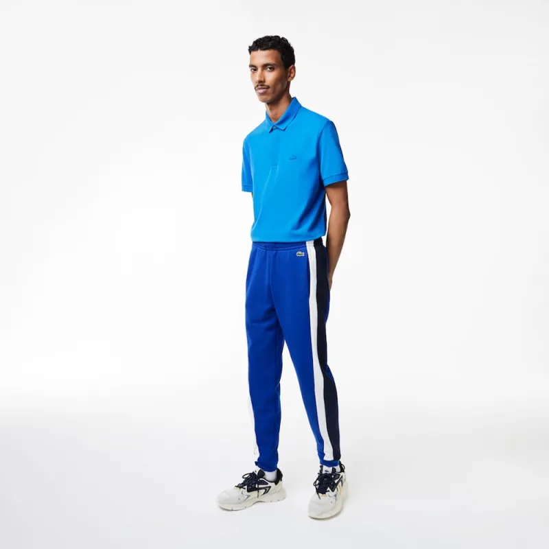 PANTALON DE SURVÊTEMENT COLOR-BLOCK LACOSTE BLEU ET BLEU MARINE