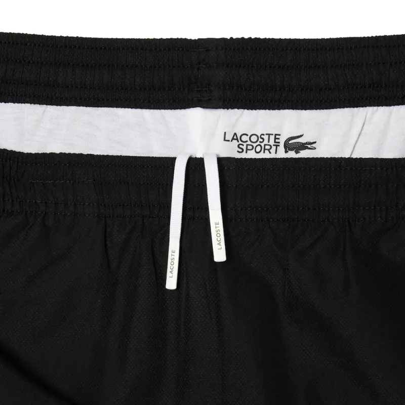 PANTALON DE SURVÊTEMENT UNI LACOSTE SPORT EN TISSU LEGER NOIR