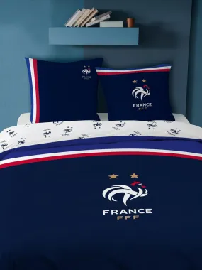 Parure de lit imprimée 100% coton, FFF DRAPEAU - Bleu marine