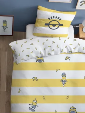 Parure de lit imprimée 100% coton, LES MINIONS SKETCH - Jaune