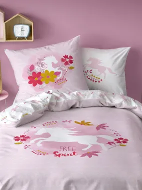 Parure de lit imprimée 100% coton, SPIRIT LAND - Rose