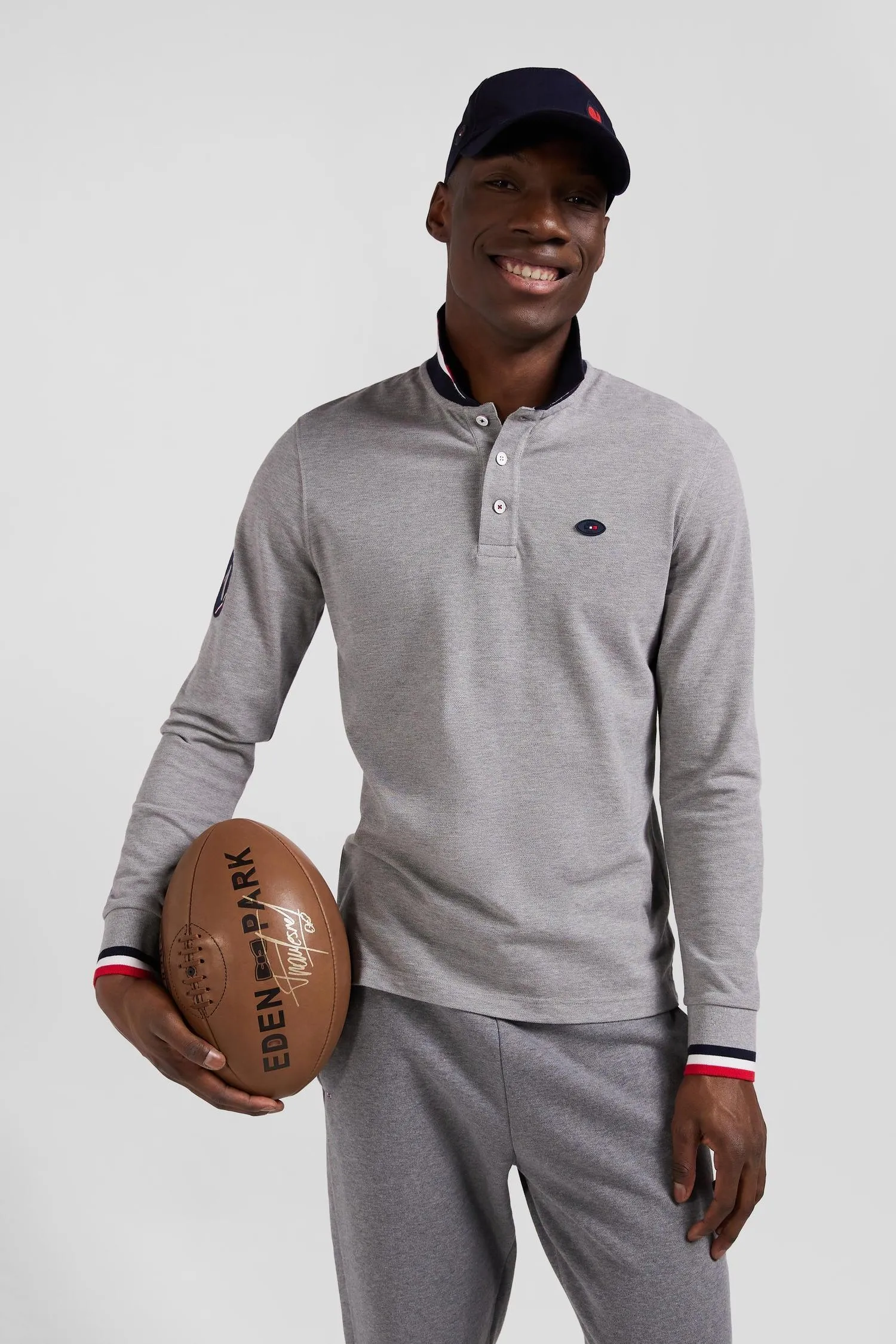 Polo manches longues Eden Park gris