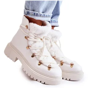 PS1 Bottes Chaudes En Eco-cuir Trappers Blanc Arisa blanche