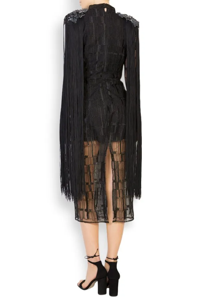 Style Up Robe en tulle avec des broderies et franges Kary