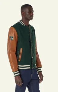 Teddy Varsity vert Serge Pariente - La Canadienne - Blousons Cuir Vert