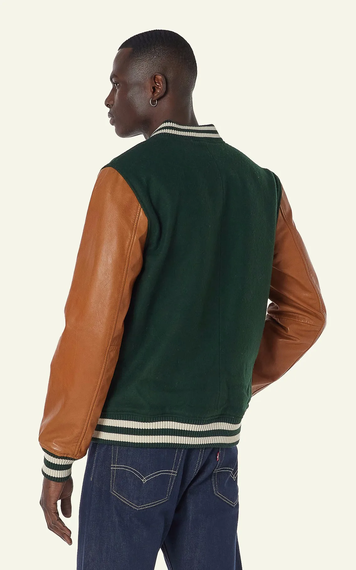 Teddy Varsity vert Serge Pariente - La Canadienne - Blousons Cuir Vert