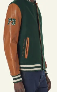 Teddy Varsity vert Serge Pariente - La Canadienne - Blousons Cuir Vert