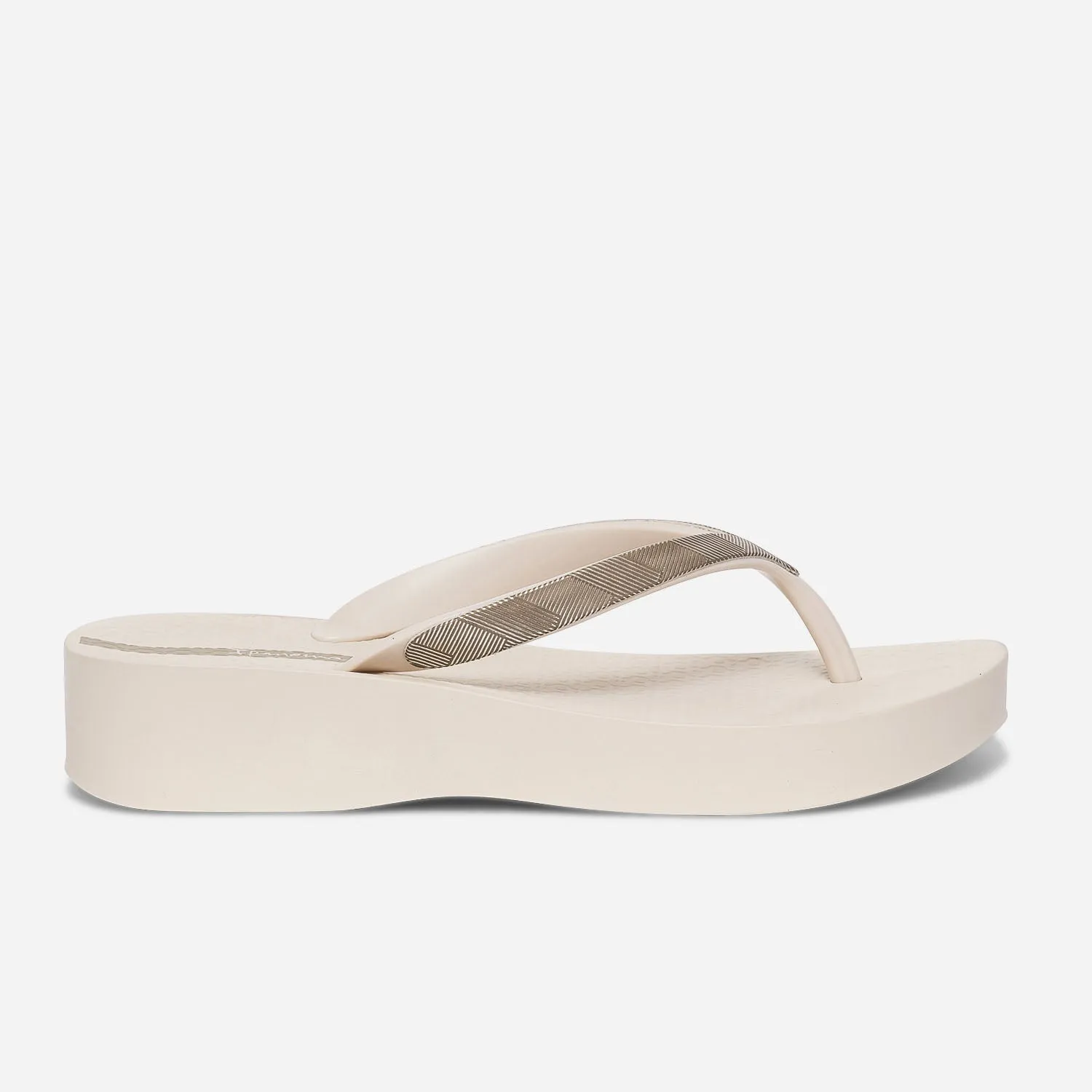 Tong compensée IPANEMA beige avec brides graphiques - Mules / Tongs Sport | ERAM