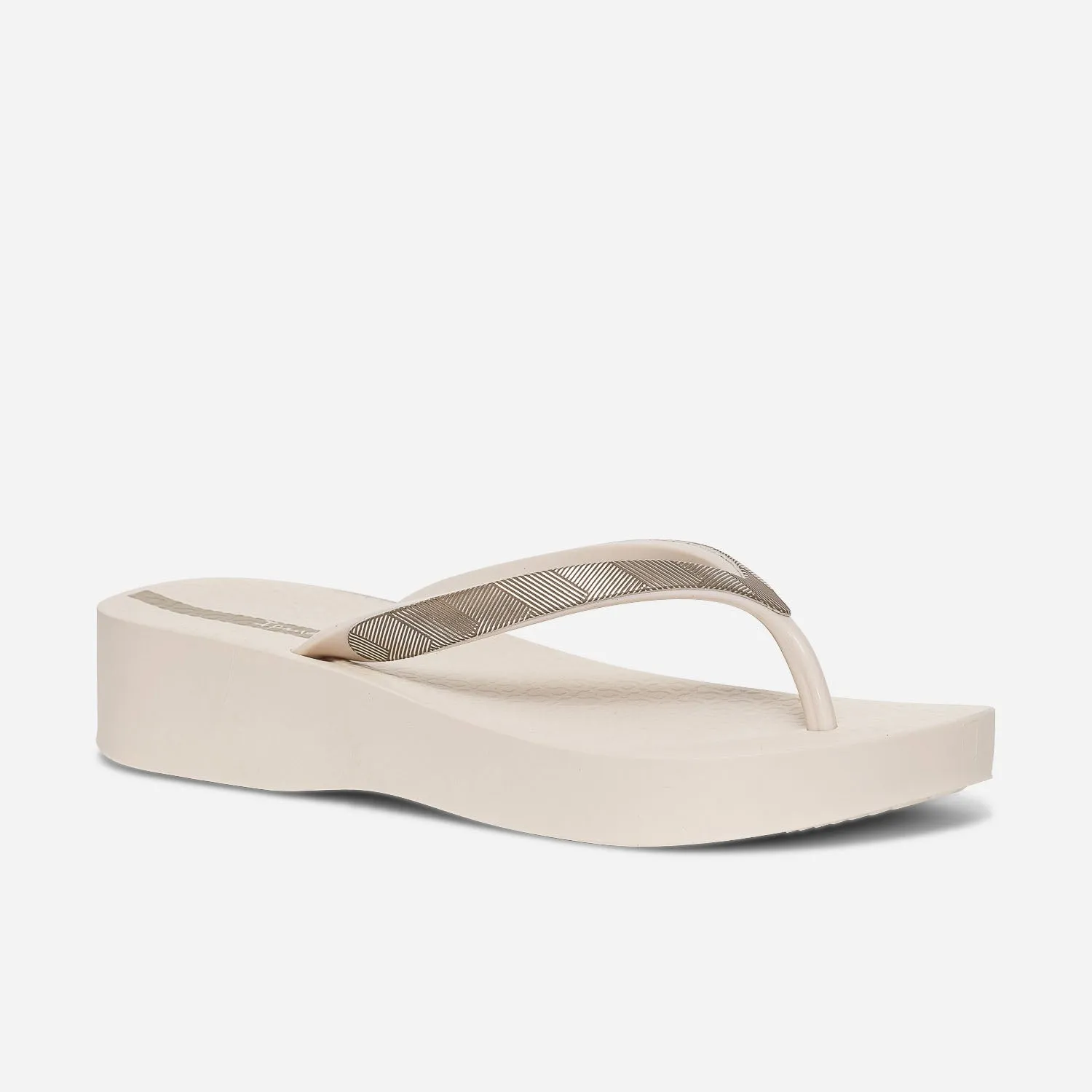 Tong compensée IPANEMA beige avec brides graphiques - Mules / Tongs Sport | ERAM