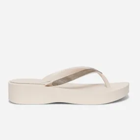 Tong compensée IPANEMA beige avec brides graphiques - Mules / Tongs Sport | ERAM