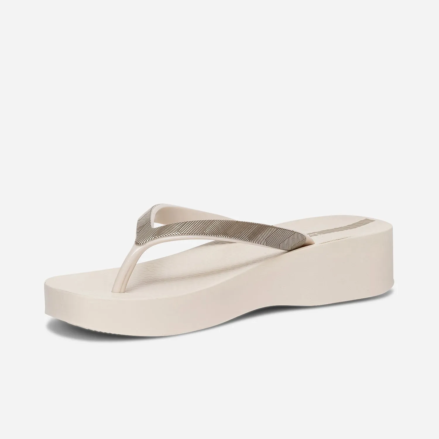 Tong compensée IPANEMA beige avec brides graphiques - Mules / Tongs Sport | ERAM